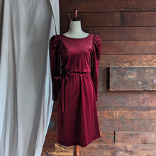 Load image into Gallery viewer, 70s/80s Vintage Red Velour Midi Dress
