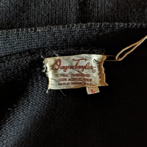 80s Vintage Black Acrylic Knit Open Cardigan