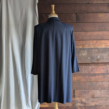 Load image into Gallery viewer, 90s Vintage Plus Size Dressy Navy Rayon Blend Coat
