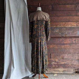 90s Vintage Rayon Wool Blend Maxi Dress