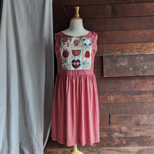 Load image into Gallery viewer, 90s Vintage Homemade Red Cotton Pinafore Dress
