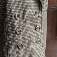 Load image into Gallery viewer, 90s Vintage Brown Checkered Rayon Blend Blazer
