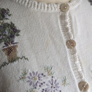 Beaded and Embroidered Short Sleeve Cardigan