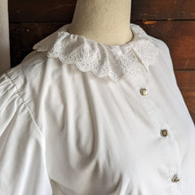 Load image into Gallery viewer, White Puff-Sleeve Button Up Blouse
