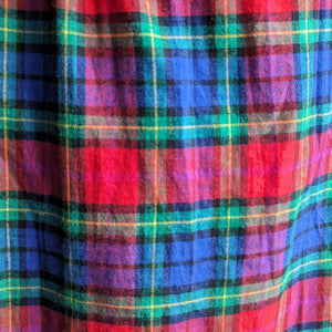 Vintage Colorful Plaid Midi Skirt with Pockets