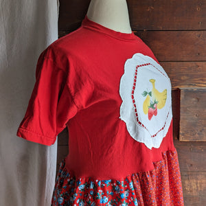 Upcycled Fruit Salad T-Shirt Dress