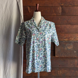 90s Vintage Floral Short Sleeve Top