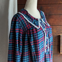 Load image into Gallery viewer, Vintage Plaid Flannel Nightgown
