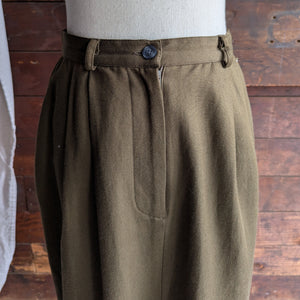 90s Vintage Olive Midi Skirt
