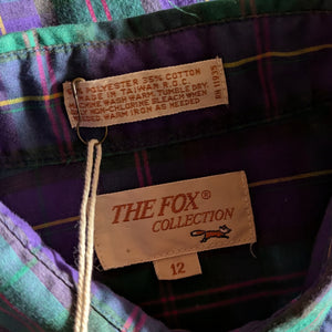 Vintage Green and Purple Plaid Shirt