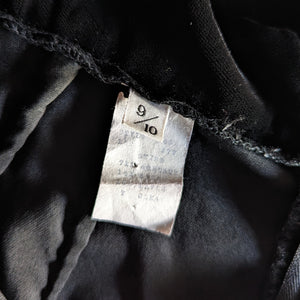90s Vintage Black Velvet Midi Skirt