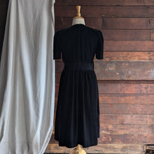 Load image into Gallery viewer, 90s Vintage Black and Gold Velvet Dress
