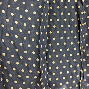 90s Vintage Pleated Silk Polka Dot Skirt
