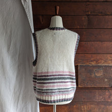 Load image into Gallery viewer, Vintage White and Purple Wool Blend Sweater Vest

