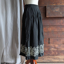 Load image into Gallery viewer, 90s Vintage Polka Dot Floral Rayon Maxi Skirt
