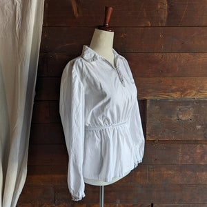 90s Vintage Embroidered White Cotton Tunic