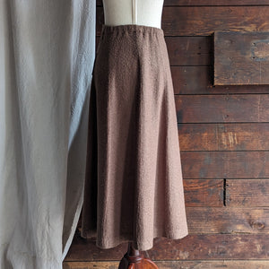 70s/80s Vintage Brown Cotton Knit Maxi Skirt