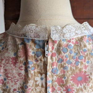 Vintage Plus Size Cotton and Lace Maxi Dress