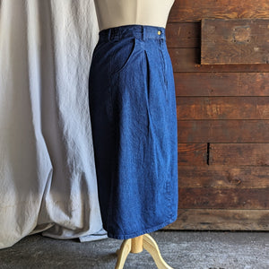 Vintage Dark Wash Denim Maxi Skirt