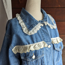 Load image into Gallery viewer, Patchwork Quilt and Lace Denim Jacket
