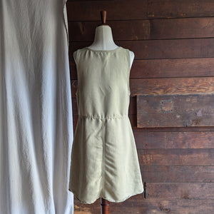 90s Vintage Beige Twill Mini Dress