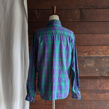 Load image into Gallery viewer, Vintage Green and Purple Plaid Shirt
