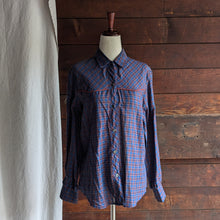 Load image into Gallery viewer, Vintage Red and Blue Western-Style Plaid Shirt
