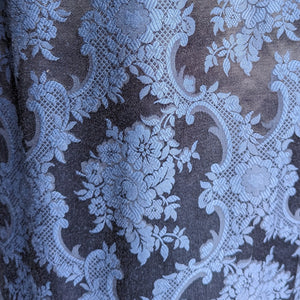 Cotton Blend Blue Jacquard Maxi Skirt