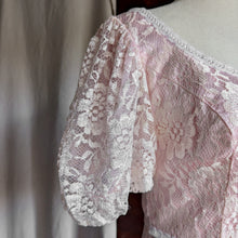 Load image into Gallery viewer, 80s Vintage Pink Lace Party Dress
