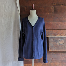 Load image into Gallery viewer, 90s Vintage Navy Cotton Knit Cardigan

