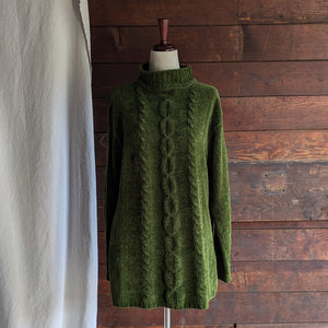 90s/Y2K Green Chenille Sweater