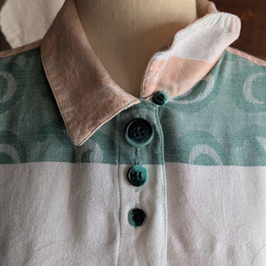 90s Vintage Funky Colorblock Button Up Shirt