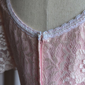 80s Vintage Pink Lace Party Dress