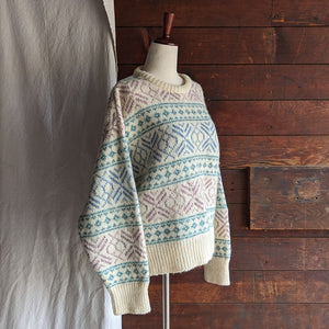 80s Vintage Wool Blend Knit Sweater