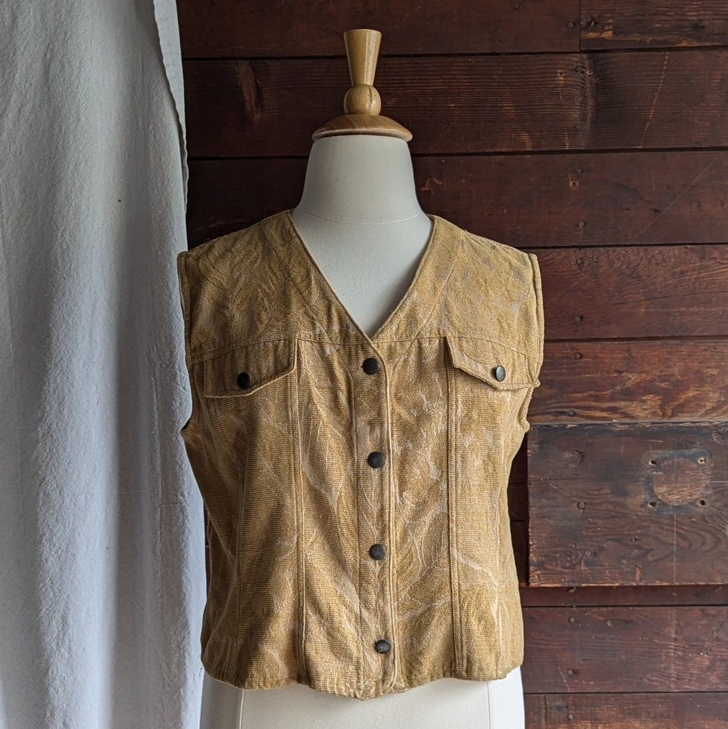 90s Vintage Golden Tapestry Vest