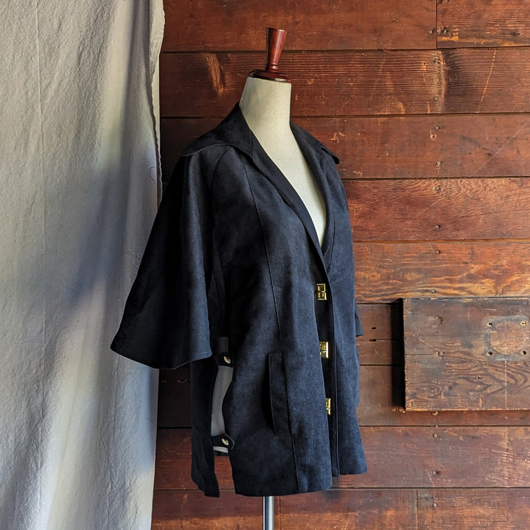 70s Vintage Black Cape-like Jacket