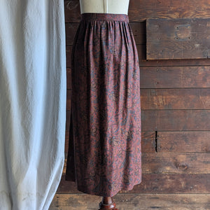 90s Vintage Reddish Paisley Midi Skirt