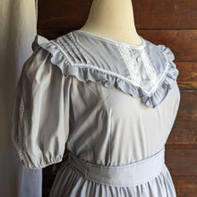 Load image into Gallery viewer, Vintage Grey Cotton Dress with Full Skirt
