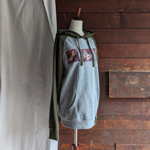 Patchwork Olive and Grey Butterfly Tapestry Hoodie