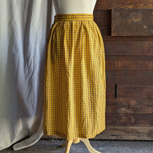 80s/90s Vintage Yellow Rayon Maxi Skirt