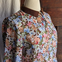 Load image into Gallery viewer, 80s Vintage Floral Semi Sheer Poly Top
