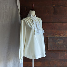 Load image into Gallery viewer, 80s Vintage Polyester and Lace Blouse
