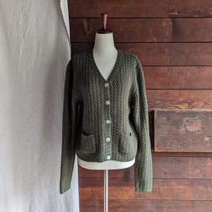 Soft Forest Green Knit Cardigan