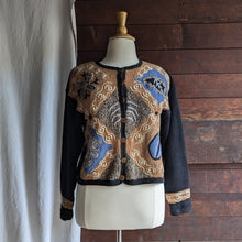 Load image into Gallery viewer, 90s Vintage Cropped Black and Brown Cardigan
