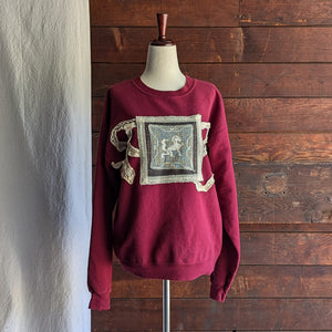 Upcycled Red 'Chimera Crest' Patched Sweatshirt