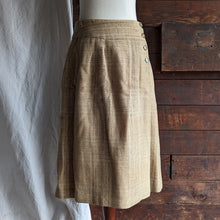 Load image into Gallery viewer, 80s Vintage Brown Wool Midi Wrap Skirt

