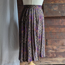 Load image into Gallery viewer, 80s Vintage Patterned Rayon Midi Skirt
