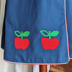 Vintage Apple Applique Midi Wrap Skirt
