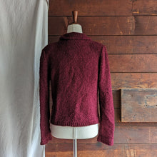 Load image into Gallery viewer, 80s Vintage Burgundy Acrylic Knit Cardigan
