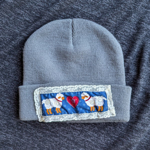 Upcycled Sheep Patch Beanie